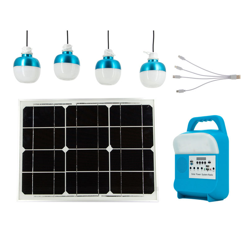 Sistem Pencahayaan Energi Surya Rumah Berkualitas Tinggi Semua Dalam Satu Tata Surya Dalam Ruangan Dengan Bola Lampu 3pcs