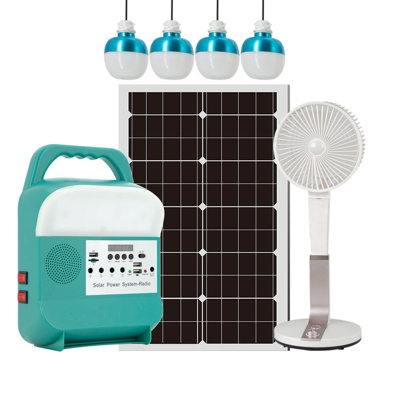 Mini Portable Solar Home Lighting Energy System Mp3 Untuk Paduan Aluminium Luar Ruangan