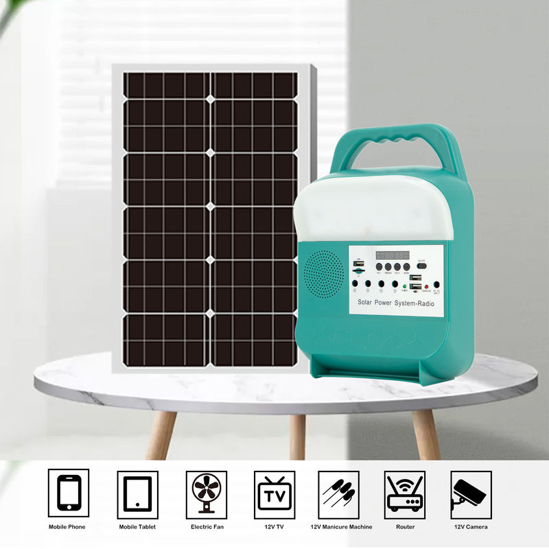 Power Supply 12V Portable Solar Home Generator Dengan Radio Solar Energy Light