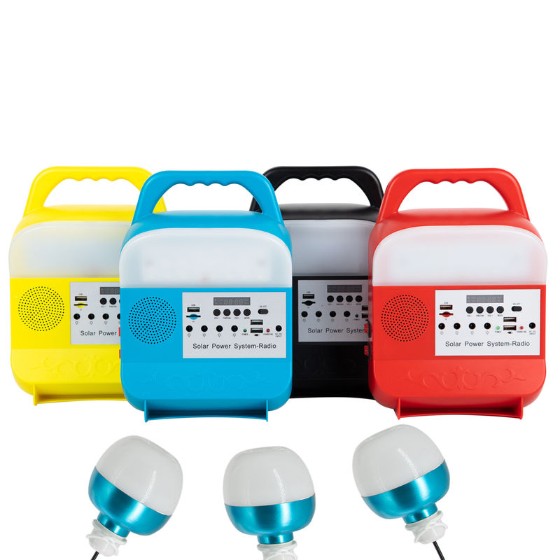 Sistem Pencahayaan Energi Surya Rumah Berkualitas Tinggi Semua Dalam Satu Tata Surya Dalam Ruangan Dengan Bola Lampu 3pcs