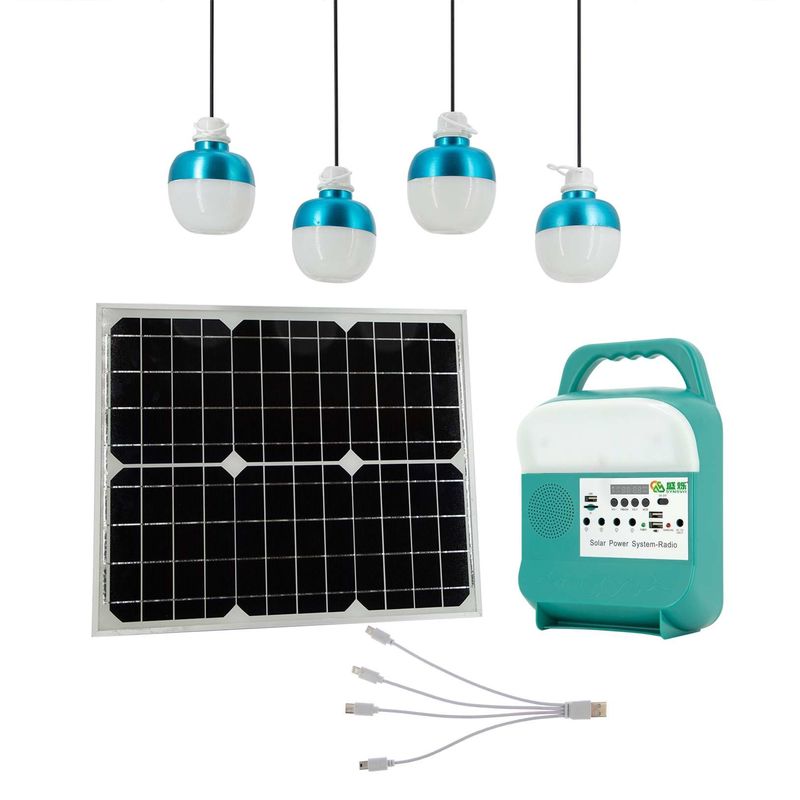 Penerangan Rumah Solar Portable Generator Mini Kit Panel Pembangkit Listrik Tenaga Surya Untuk Berkemah