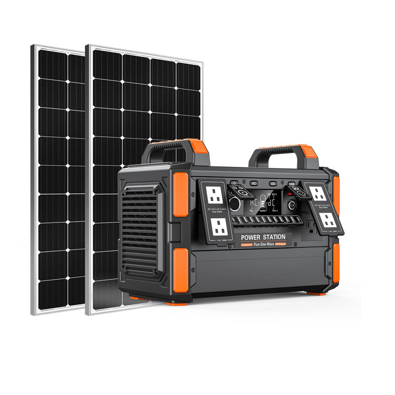Baterai Lithium Panel Pembangkit Listrik Tenaga Surya Portabel Dengan Menghirup 1000w Stasiun Bank Nirkabel