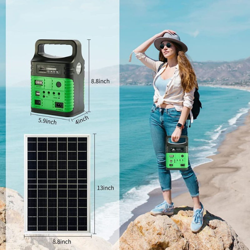 Camping Portable Solar Panel Energy System Kit Dengan Charger Radio Home Storage