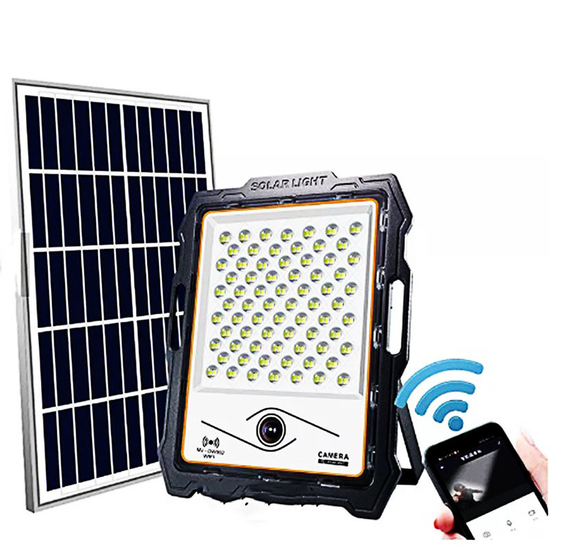 Lampu Keamanan Surya LED 100W Dengan Kamera Video BSOD Street Motion Portable PIR Remote