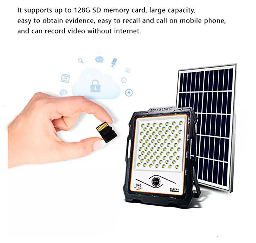 Kecerahan Tinggi Ip65 Led Solar Flood Light Outdoor Tahan Air 200w 300w Lumen Tinggi