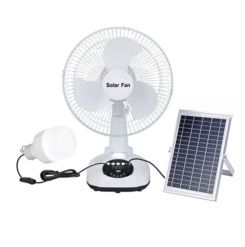 Portable Solar Outdoor Electric Fan Untuk Camping Charging Table Power Bank 12 Inch