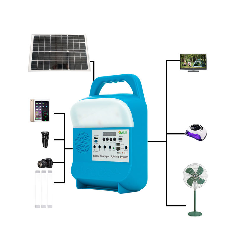 Camping Portable Solar Kit Dengan Panel Charger Light Radio Home Storage Energy System
