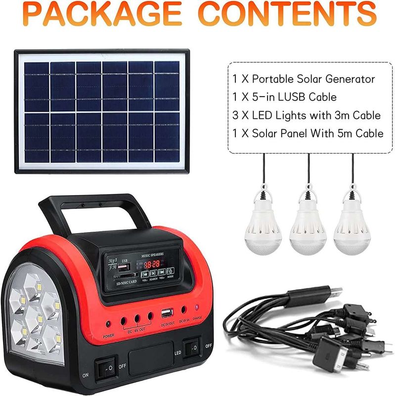 Lampu Led Dc Pembangkit Listrik Tenaga Surya Untuk Penggunaan Di Rumah Kit Penerangan Rumah Mini