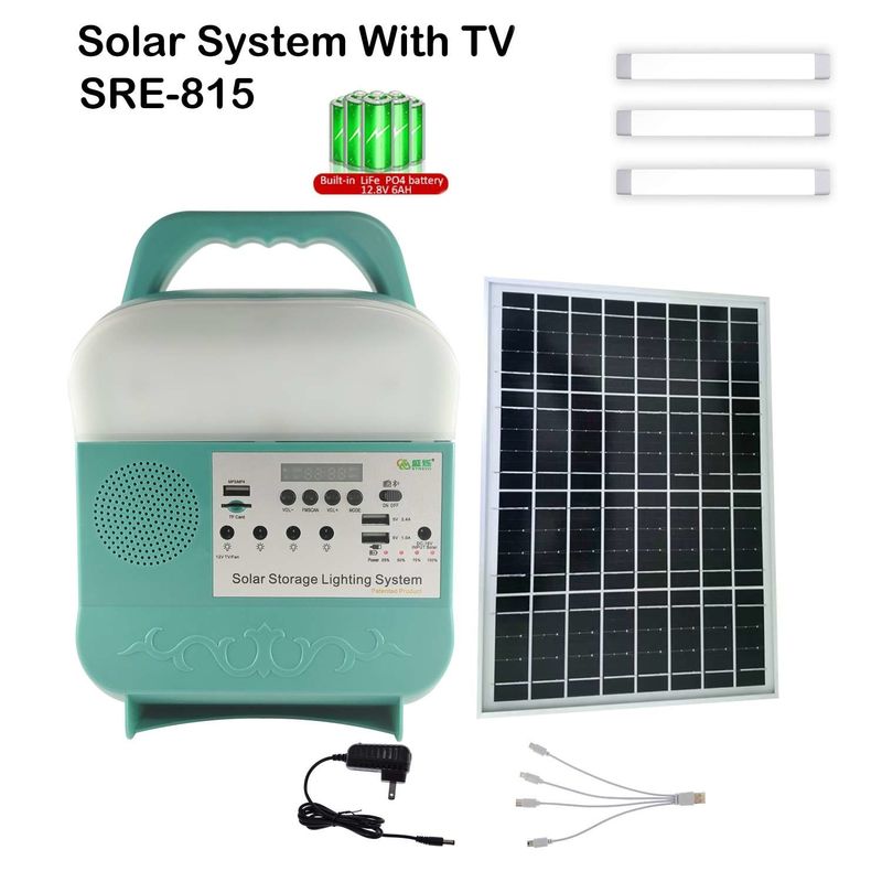 SRE-815 Lampu darurat surya dengan waktu kerja 10 jam Piring surya untuk listrik rumah