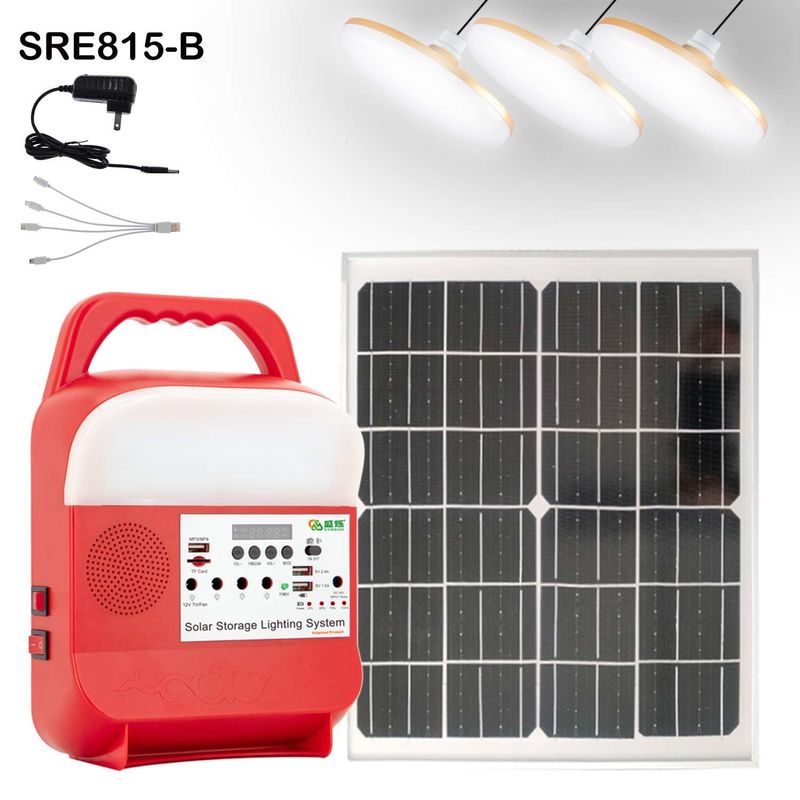 LED Light Type Solar Light Kits Dengan Double USB Solar System Fitting Rumah SRE-815