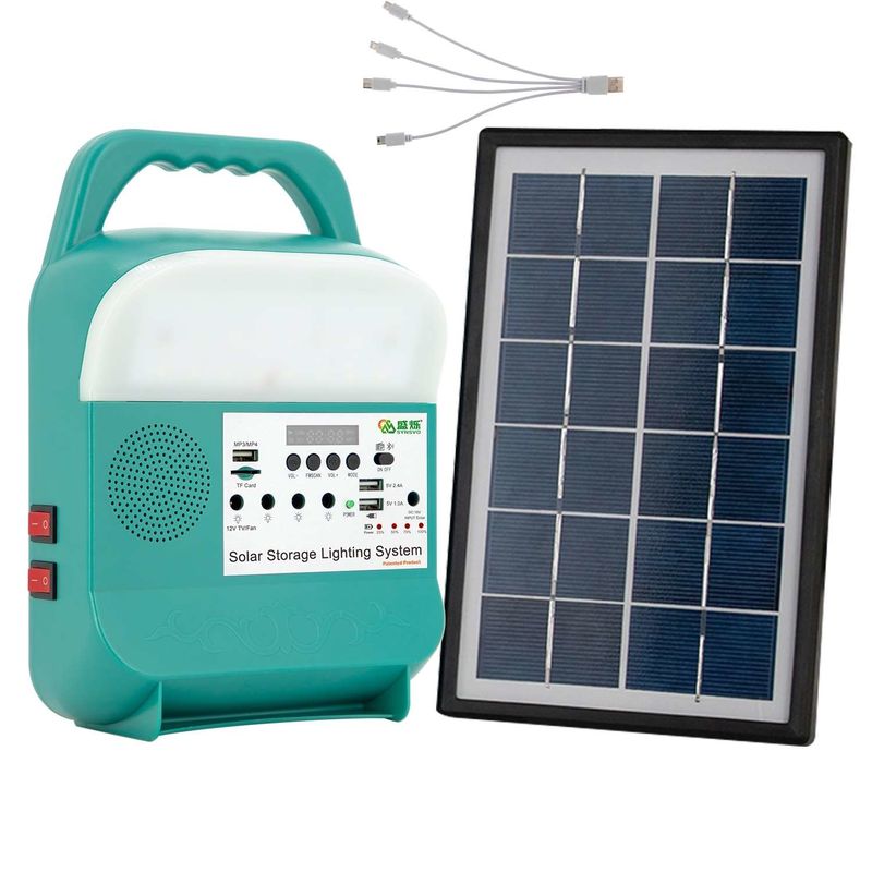 Mini Portable Sistem Energi Pembangkit Surya Kecil Dengan Blubs Radio Untuk Rumah
