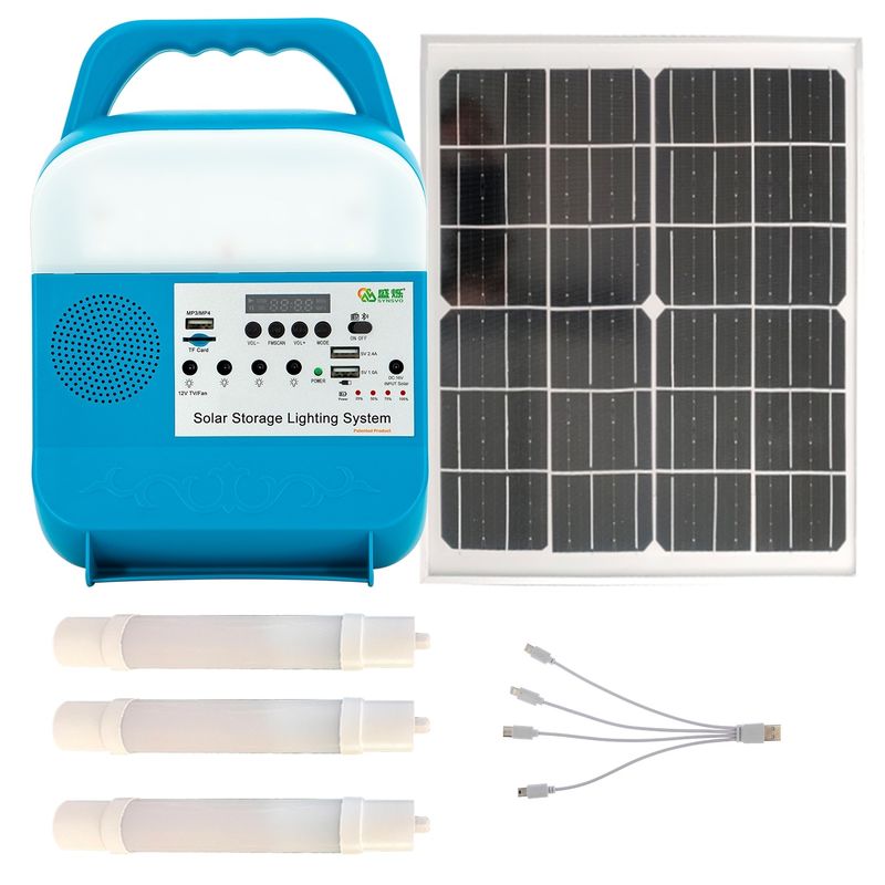 Kit Lampu Tenaga Surya Portabel Mini Dengan 3 Radio LED Untuk Pedesaan Afrika