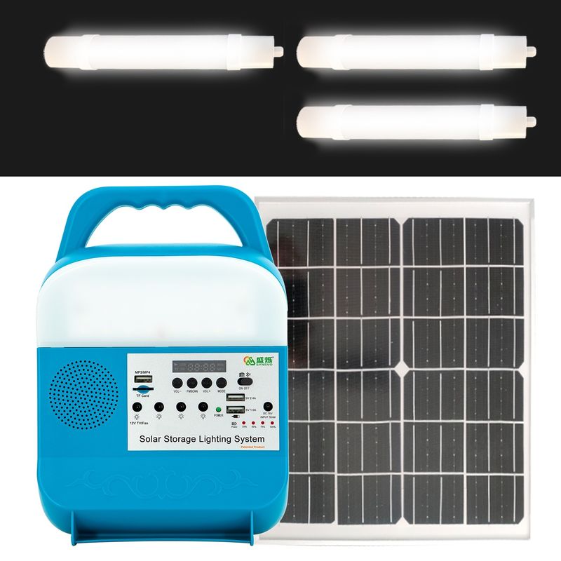 SRE-618-C Solar Power Generator Sistem Penerangan Darurat Dengan Speaker Musik Radio FM