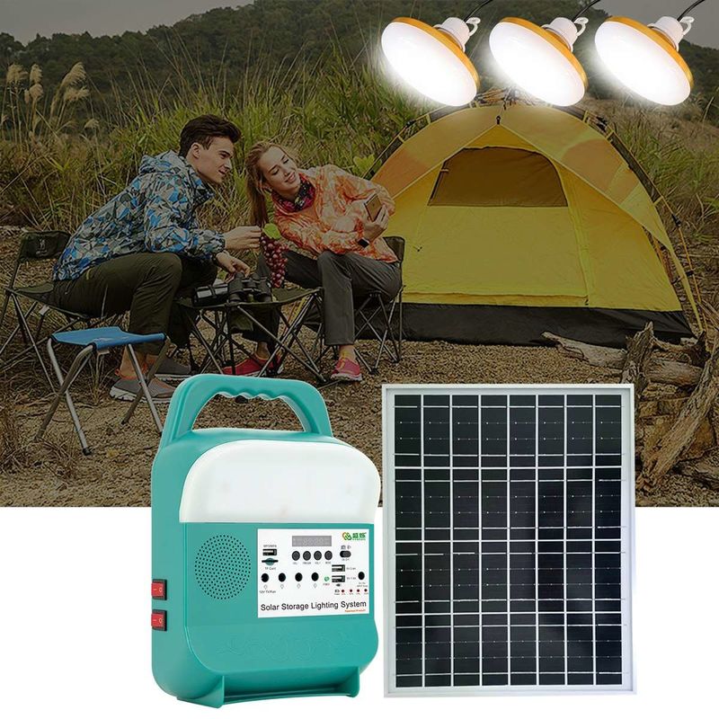 Sistem Penyimpanan Energi Surya Lampu Isi Ulang Kit 12V Untuk Rumah Dan Luar Ruangan