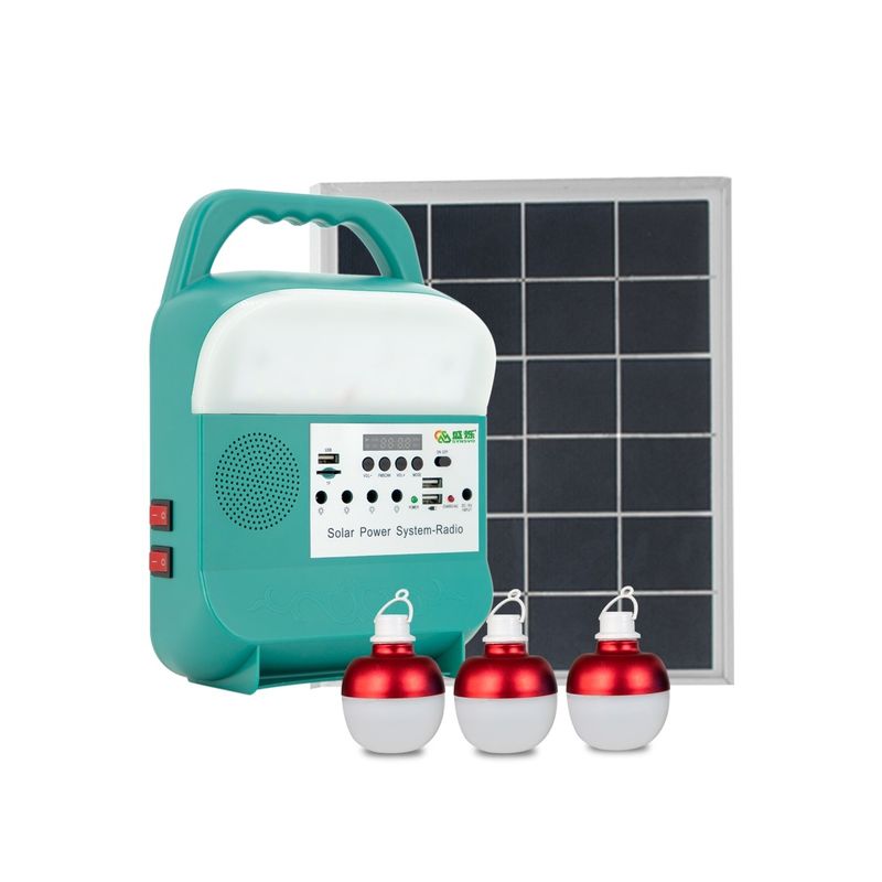 9W Solar Power Lighting Kit Lampu LED Wall Portable Station Charger Telepon SRE-689