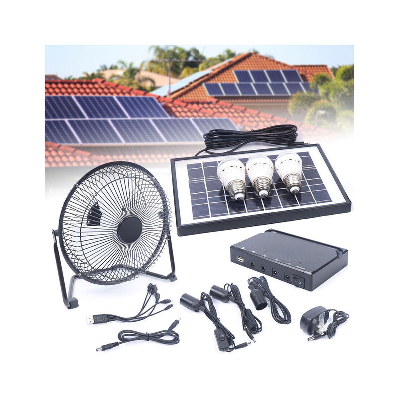 Partai besar Office Home Solar Battery Rechargeable Table Fan DC Table Desk Fans Use Emergency Led Light USB Charge