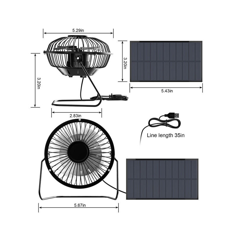 Daya Isi Ulang Solar Panel Energy Solar Electric Fan Lanterns Home Camping Solar Fan Led Light