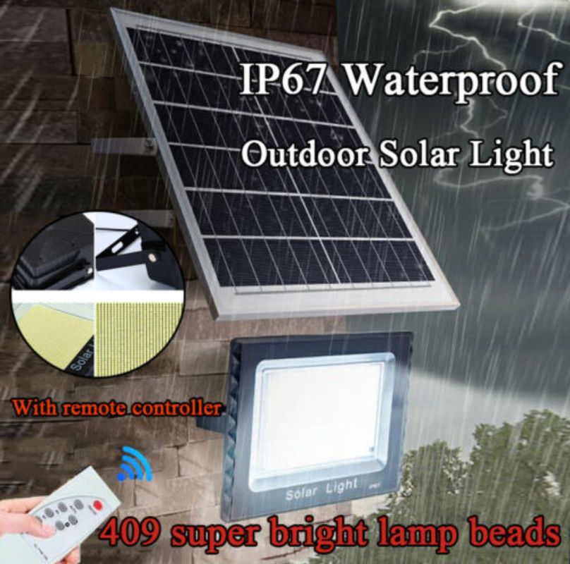 300W Super Power Solar Flood Light Outdoor Street Sport Remote Kontrol Waktu