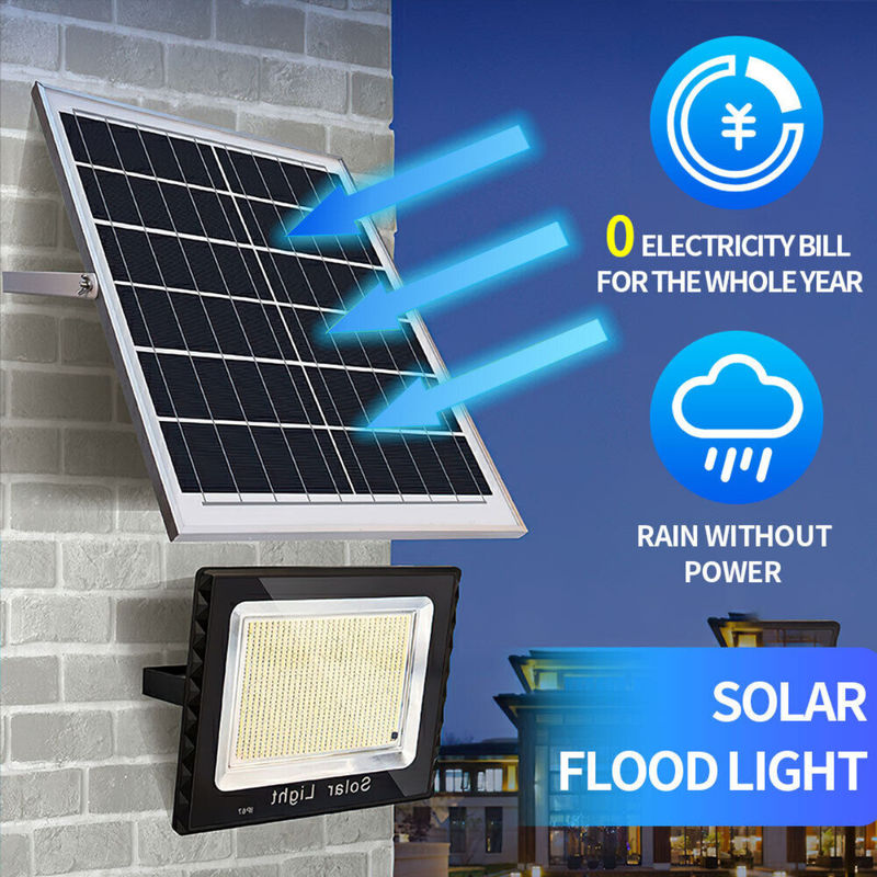 3000lm Lampu Taman Banjir Surya Tahan Air ABS Sensor Gerak Proyektor Luar Ruangan LED