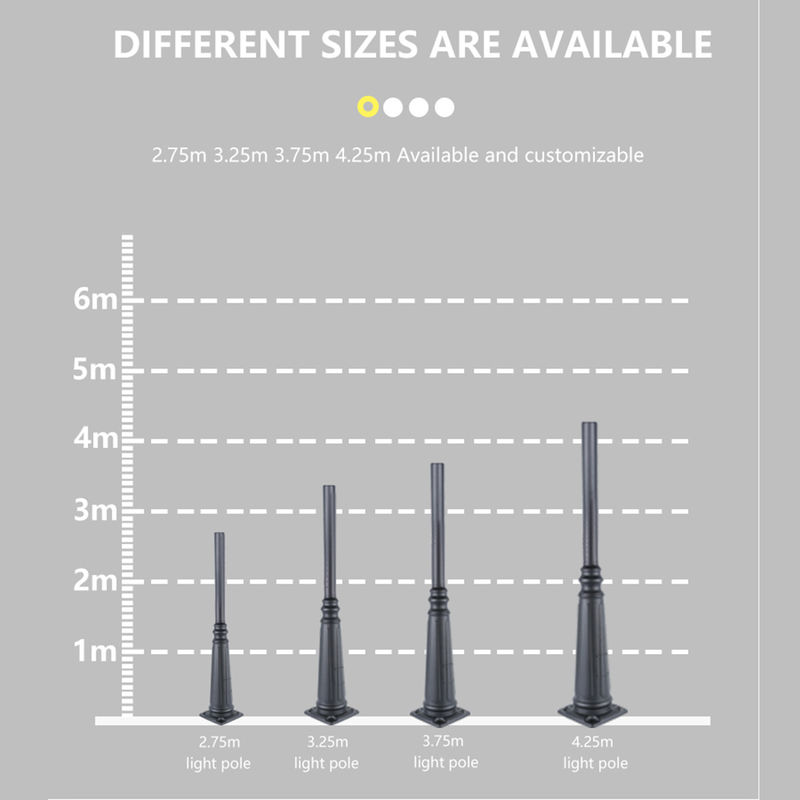 Tiang Lampu Jalan Tenaga Surya 12M Kustom Luar Ruangan Galvanis Smart Led Smart Pole 15m