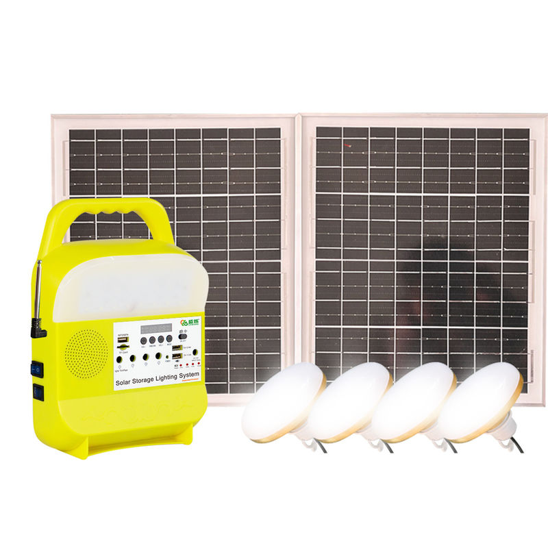 45W 16V Mini Kit Sistem Pencahayaan Surya Kecil Lampu LED Dengan 4 Lampu Pagar Outdoor