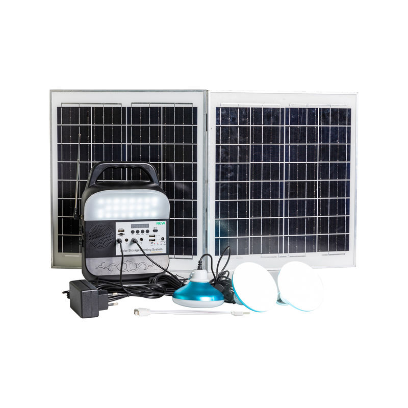 45W 16V Solar Home Light System TV Dan Fan Untuk Daya Off-Grid yang Dapat Diandalkan Mini Portable 12v Dc