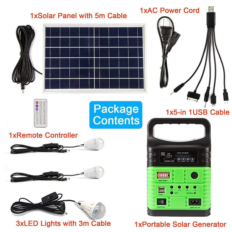 Monocrystalline Silicon Lampu darurat surya Frekuensi 60 Hz Panel surya Fitting Untuk Rumah