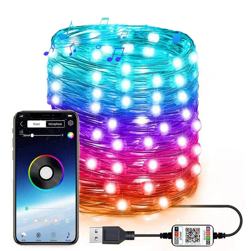 IP65 USB 6lm Lampu Hias Surya Lampu Taman String Tenaga Surya
