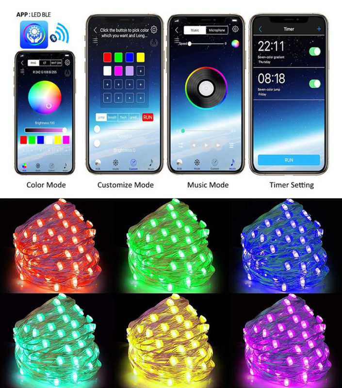 IP65 USB 6lm Lampu Hias Surya Lampu Taman String Tenaga Surya