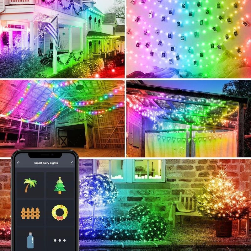 Bluetooth WiFi Lampu Hias Surya Lampu Globe Warna-warni 5m 10m