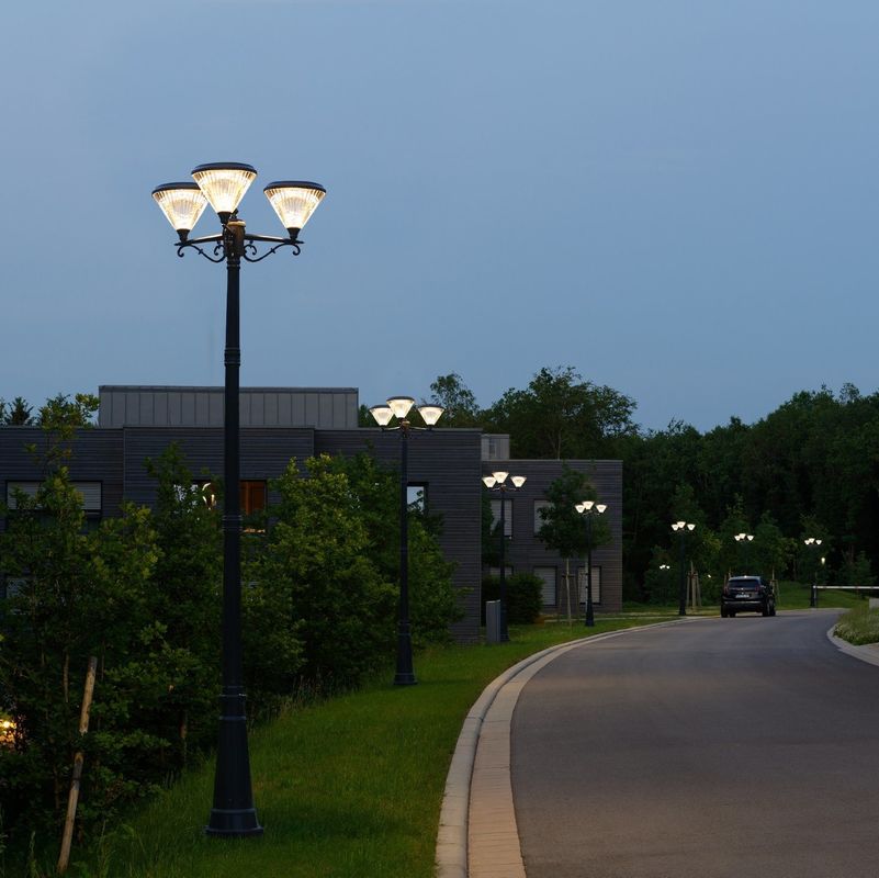 IP65 Outdoor Solar LED Landscape Pathway Light Lampu Taman Surya 3 lampu kepala