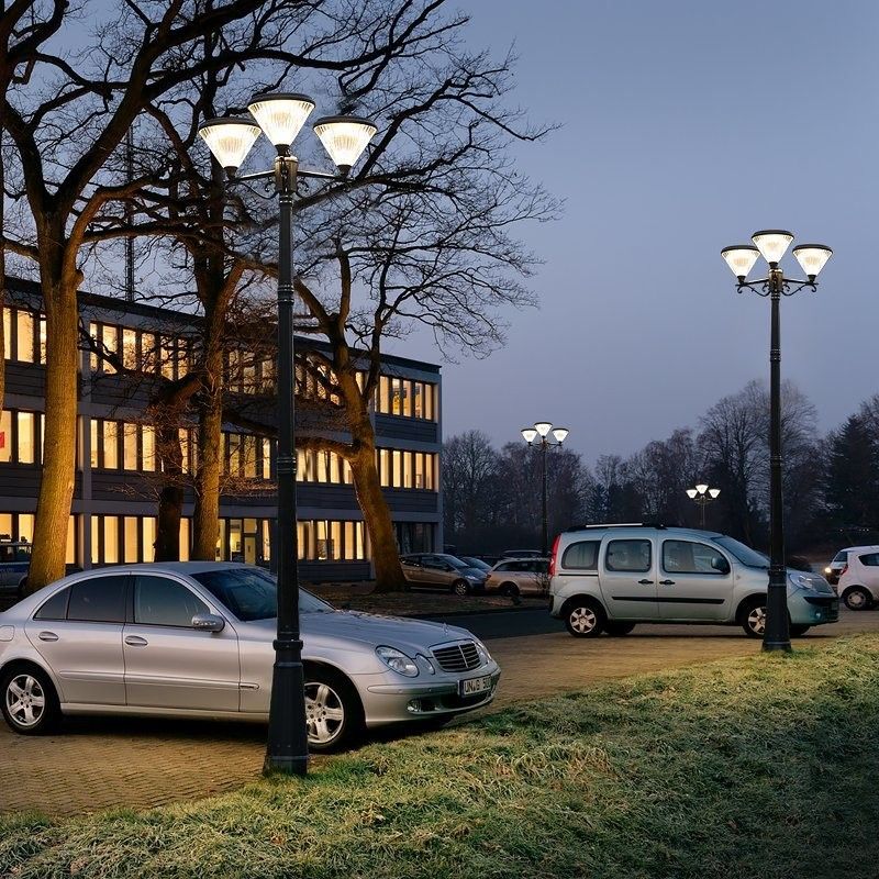 IP65 Outdoor Solar LED Landscape Pathway Light Lampu Taman Surya 3 lampu kepala