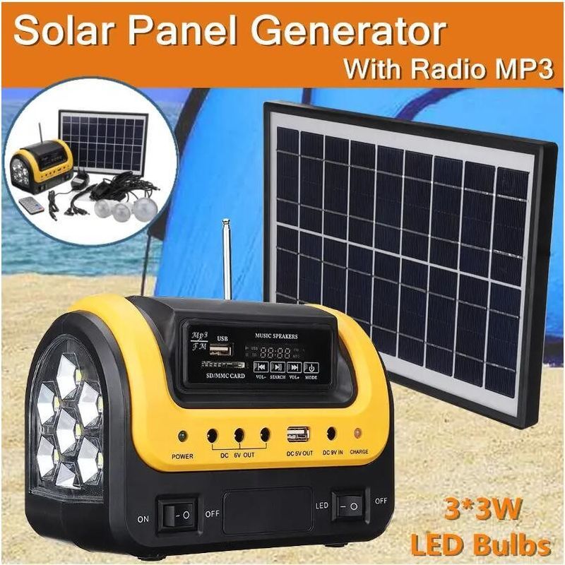 FCC EMC 5W 6V Portable Solar Energy Lamp 12PCS SMD LED Car Boat Solar Light Kit