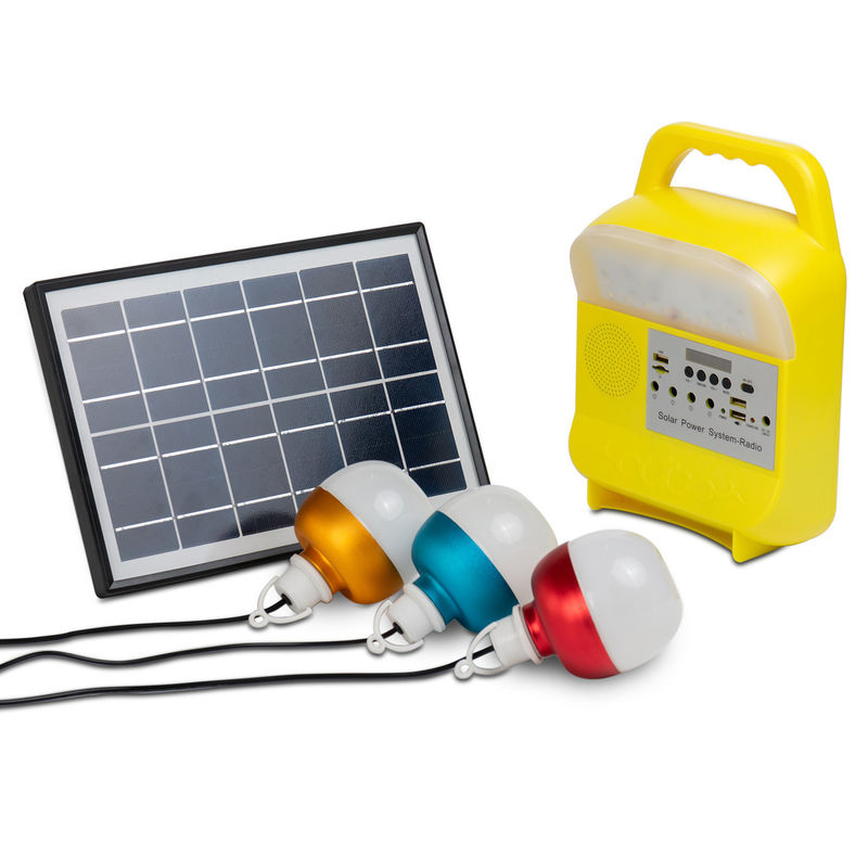 5W USB TF Portable Solar Generator Daya Luar Ruangan Sistem Pencahayaan Led Panel Surya