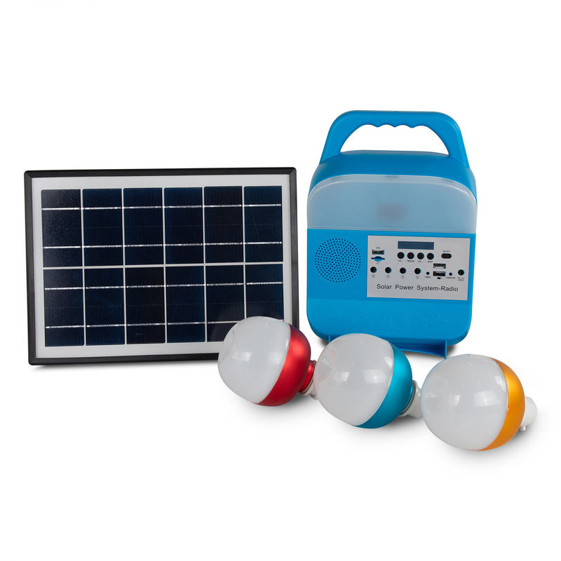 5W USB TF Portable Solar Generator Daya Luar Ruangan Sistem Pencahayaan Led Panel Surya