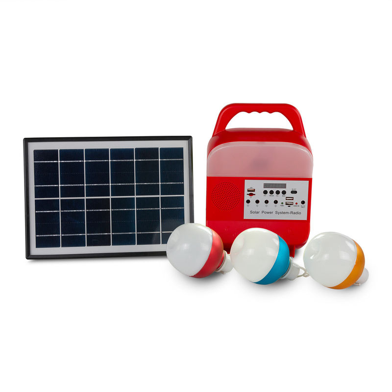 5W USB TF Portable Solar Generator Daya Luar Ruangan Sistem Pencahayaan Led Panel Surya