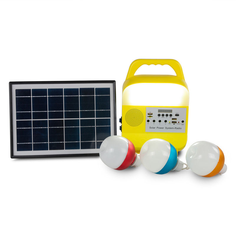 5W USB TF Portable Solar Generator Daya Luar Ruangan Sistem Pencahayaan Led Panel Surya