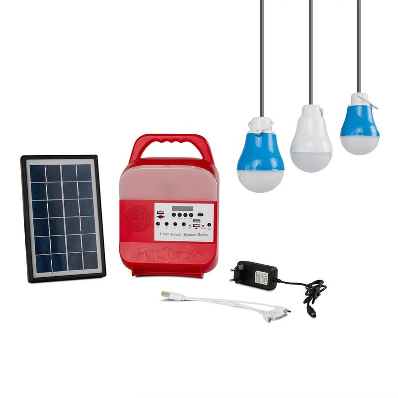3W 12PCS SMD LED Sistem Pencahayaan Tenaga Surya Kecil Berkemah Di Luar Ruangan Catu Daya Seluler