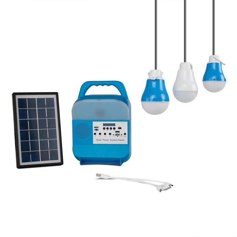 Kit Pencahayaan Surya Portabel / Panel Surya untuk Sistem pencahayaan Rumah SRE-583