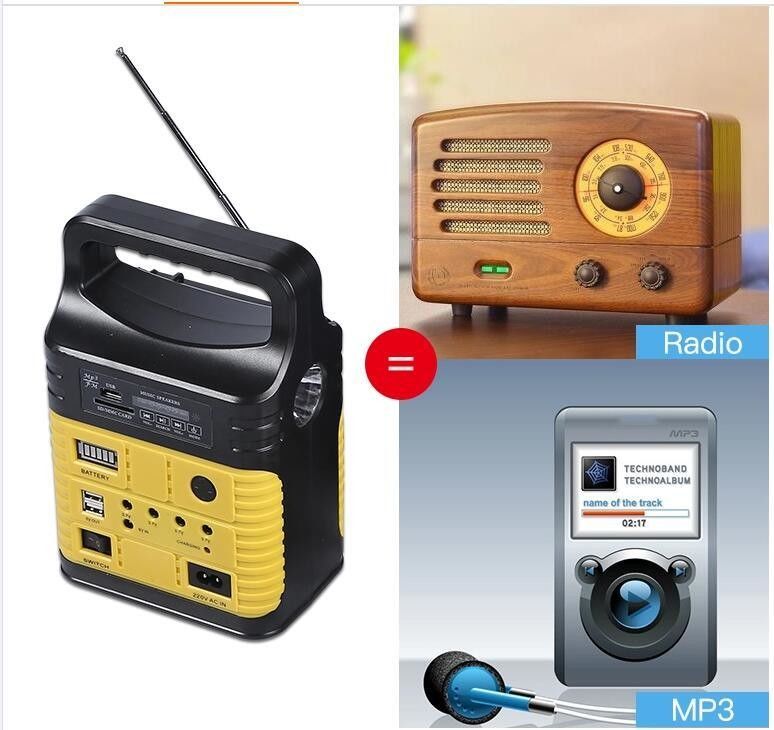Radio FM Surya Pencahayaan Dalam Ruangan Surya Lampu Matahari Terbit Global Sistem Panel Surya Radio Surya