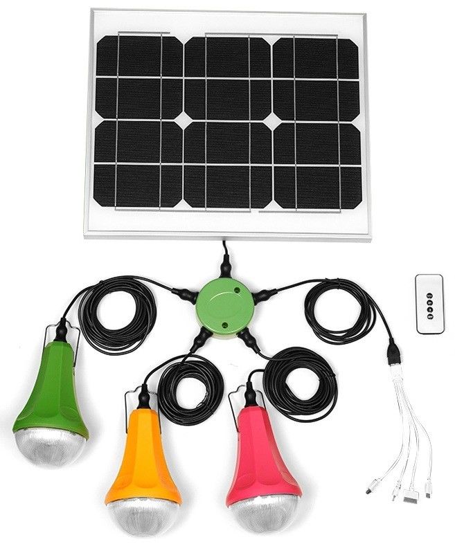 Sistem Tenaga Surya Panel Surya Sistem Pencahayaan Rumah Mini dengan Pengisi Daya Seluler SRE-88G-3
