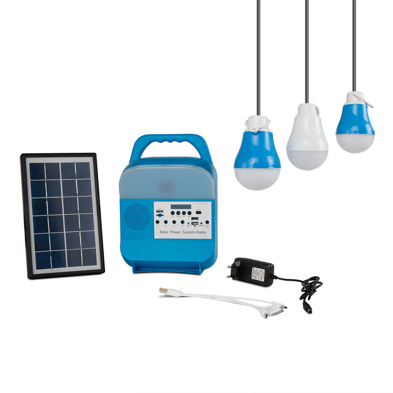 Plastik 9W * 3PCS Bulb Outdoor Solar Lighting System Kit Panel Surya Untuk Lampu Taman