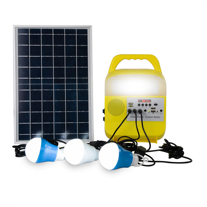 Plastik 9W * 3PCS Bulb Outdoor Solar Lighting System Kit Panel Surya Untuk Lampu Taman