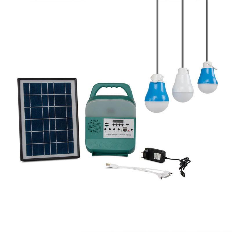 Plastik 9W * 3PCS Bulb Outdoor Solar Lighting System Kit Panel Surya Untuk Lampu Taman