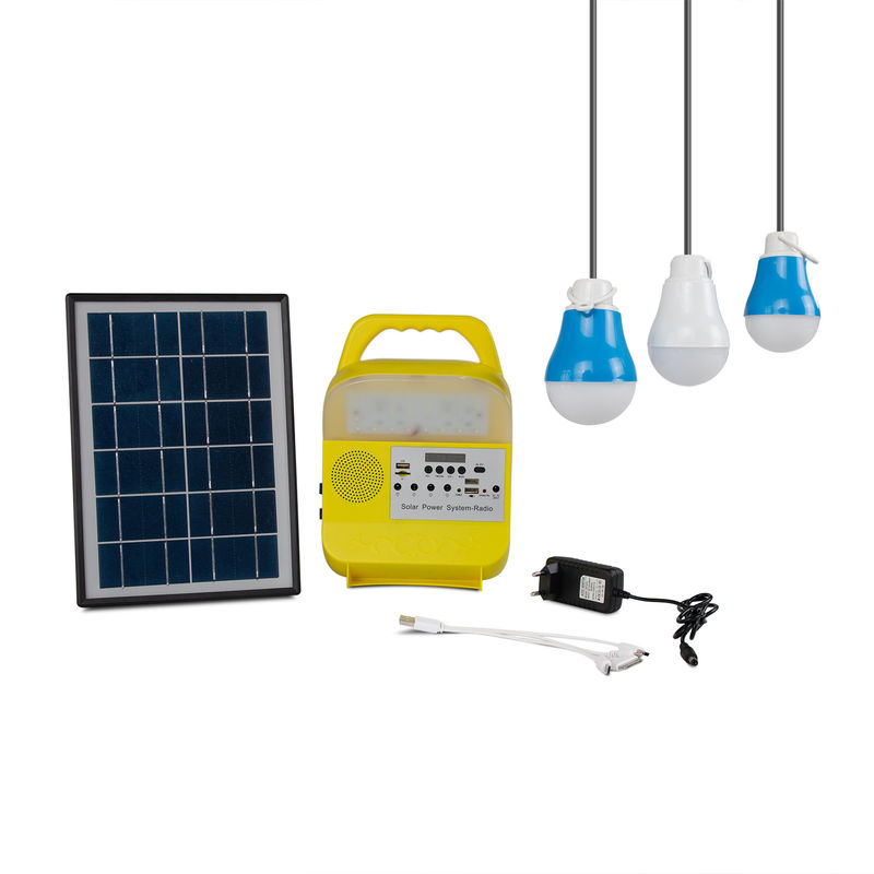 Plastik 9W * 3PCS Bulb Outdoor Solar Lighting System Kit Panel Surya Untuk Lampu Taman