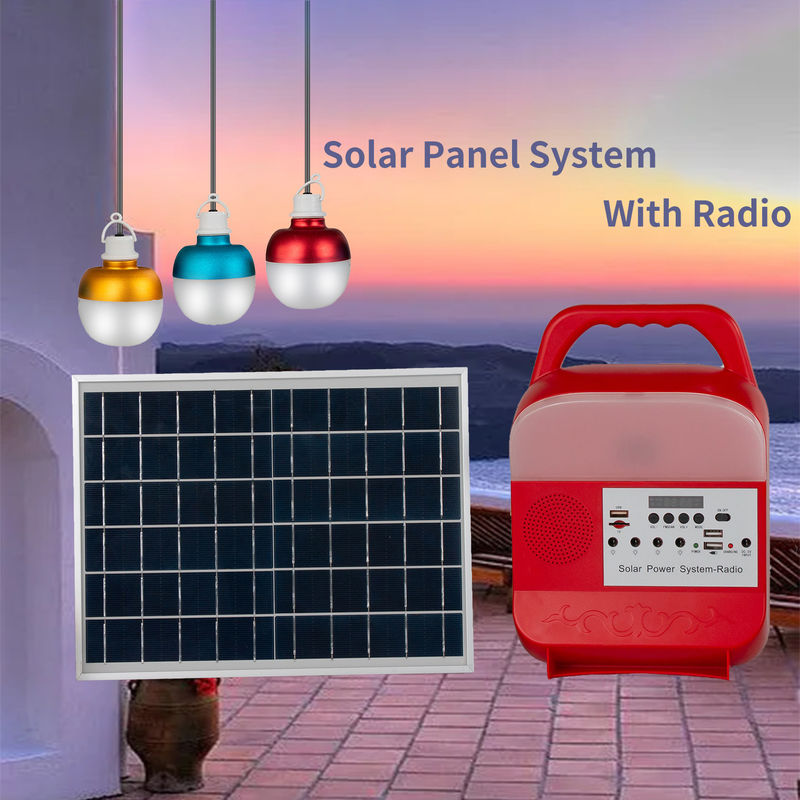 Baterai Isi Ulang 9W LED 3 Bulb Tata Surya IP65 Lampu Panel Surya Untuk Rumah