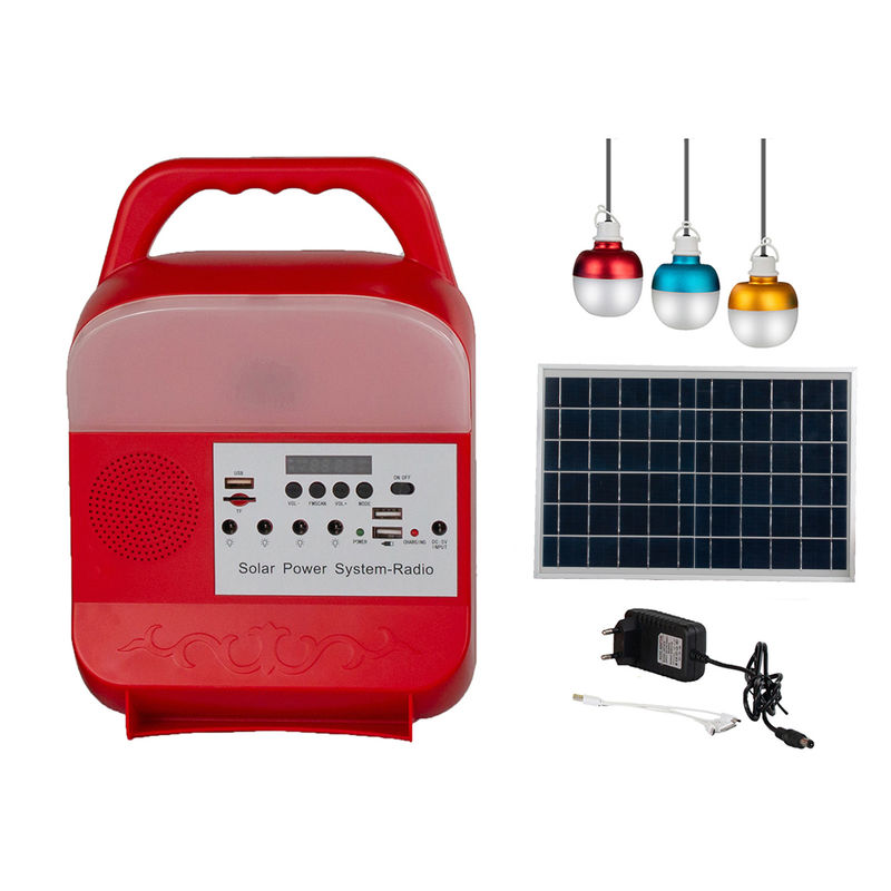 Baterai Isi Ulang 9W LED 3 Bulb Tata Surya IP65 Lampu Panel Surya Untuk Rumah