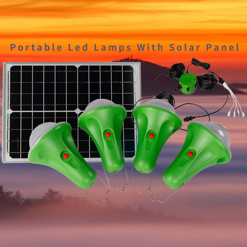 Lampu Led Solar Power Kit Solar Panel Charge Home Lighting System Power Indoor Kit Dengan 4 Lampu
