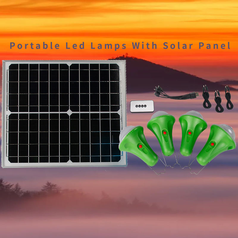 6-35 Jam 4pcs * 3W Portable Solar Bulbs Untuk Area Kekurangan Daya