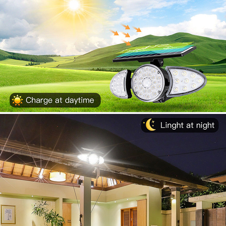 40000H Umur 3.7V 2500mAh Solar Wall Light 38PCS LED Wall Motion Sensor Light